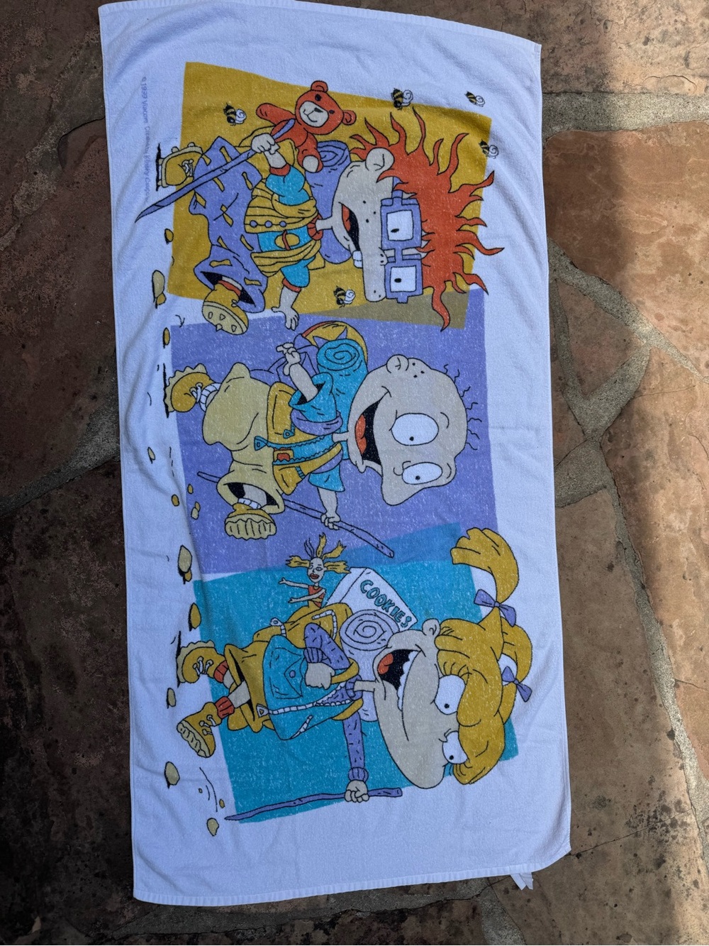 Vintage 1999 Rugrats Nickelodeon Beach Towel Tommy Chuckie Angelica 90s